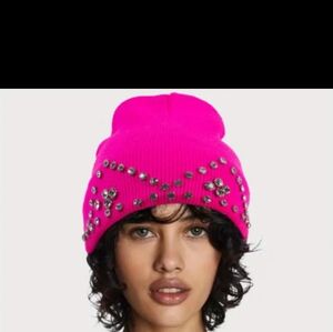 Pink Rhinestone Beanie